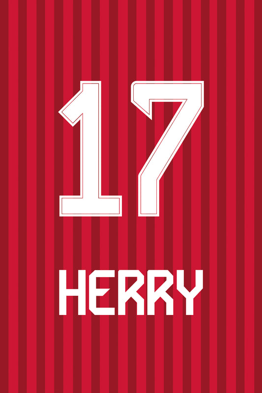 Rot & Weiß – Personalisiertes Fußball Poster